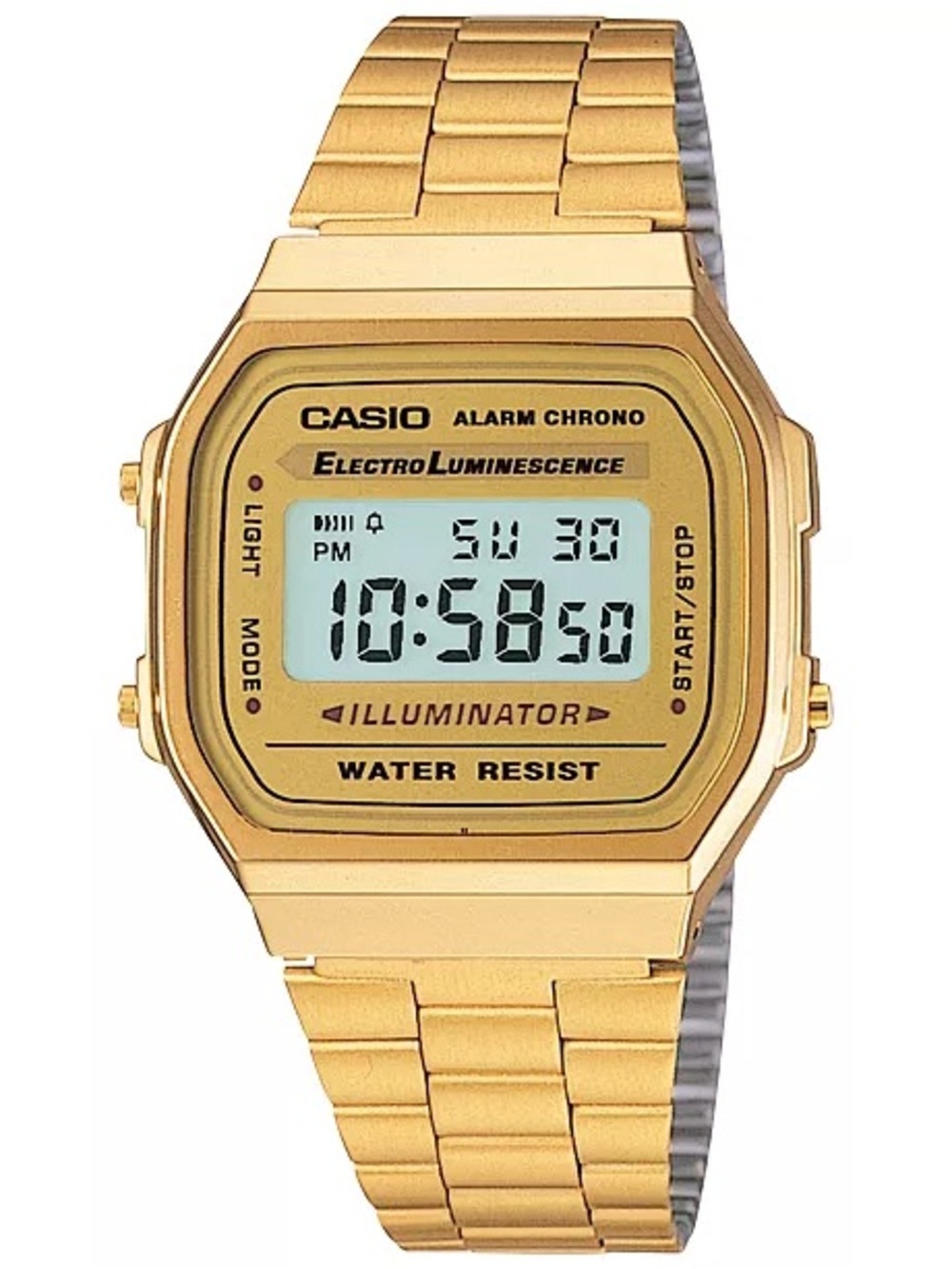 Casio Men's Digital Vintage Gold-Tone Stainless Steel Bracelet Watch 39x39mm A16 - Picture 6 of 7